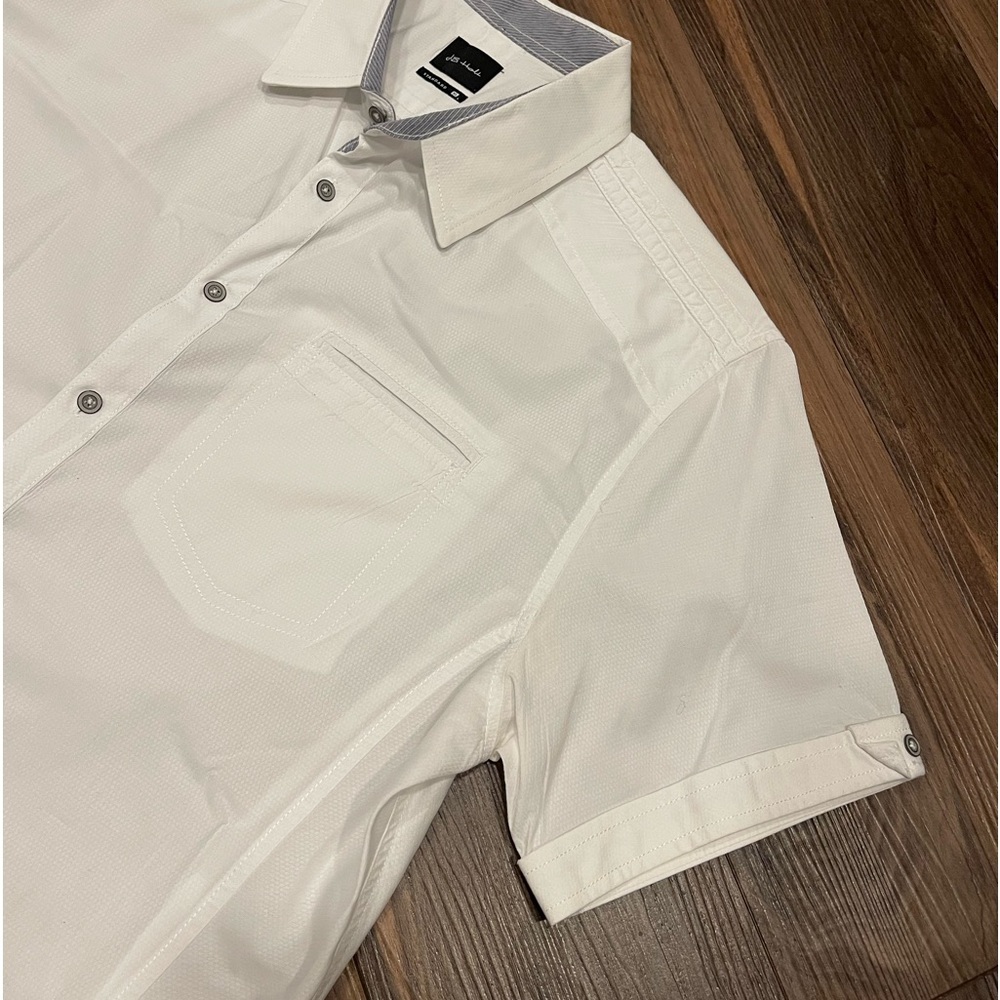 Buckle JB Holt White Cotton Short Sleeve Button Down XL - Picture 7 of 9
